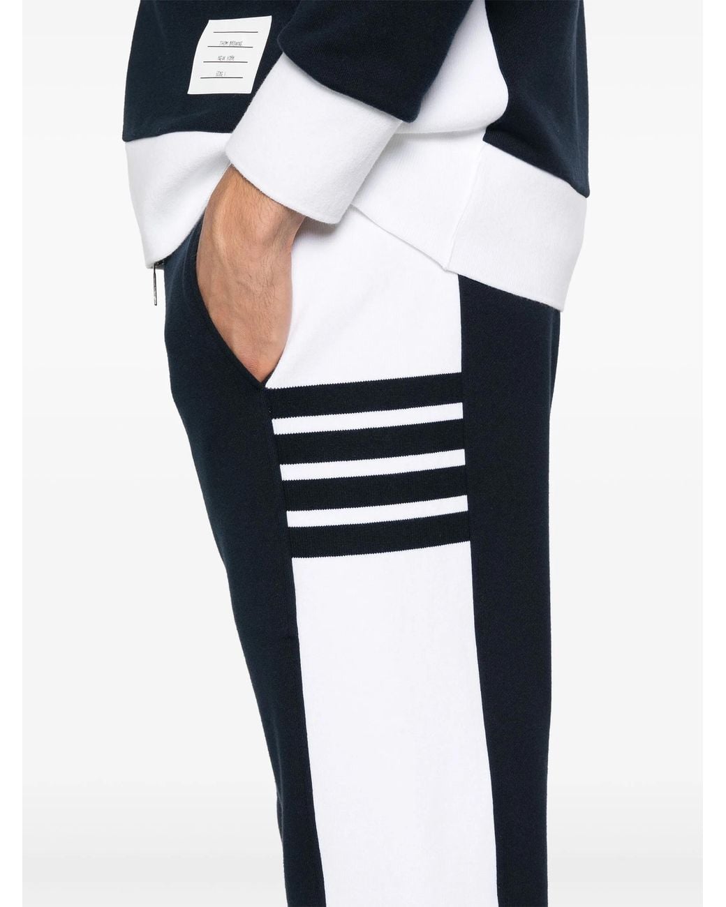 Thom Browne Black Sweatpants W/ Engineered 4 Bar for men