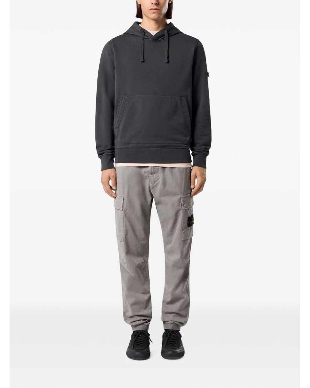 Stone Island Gray Cotton Cargo Trousers for men