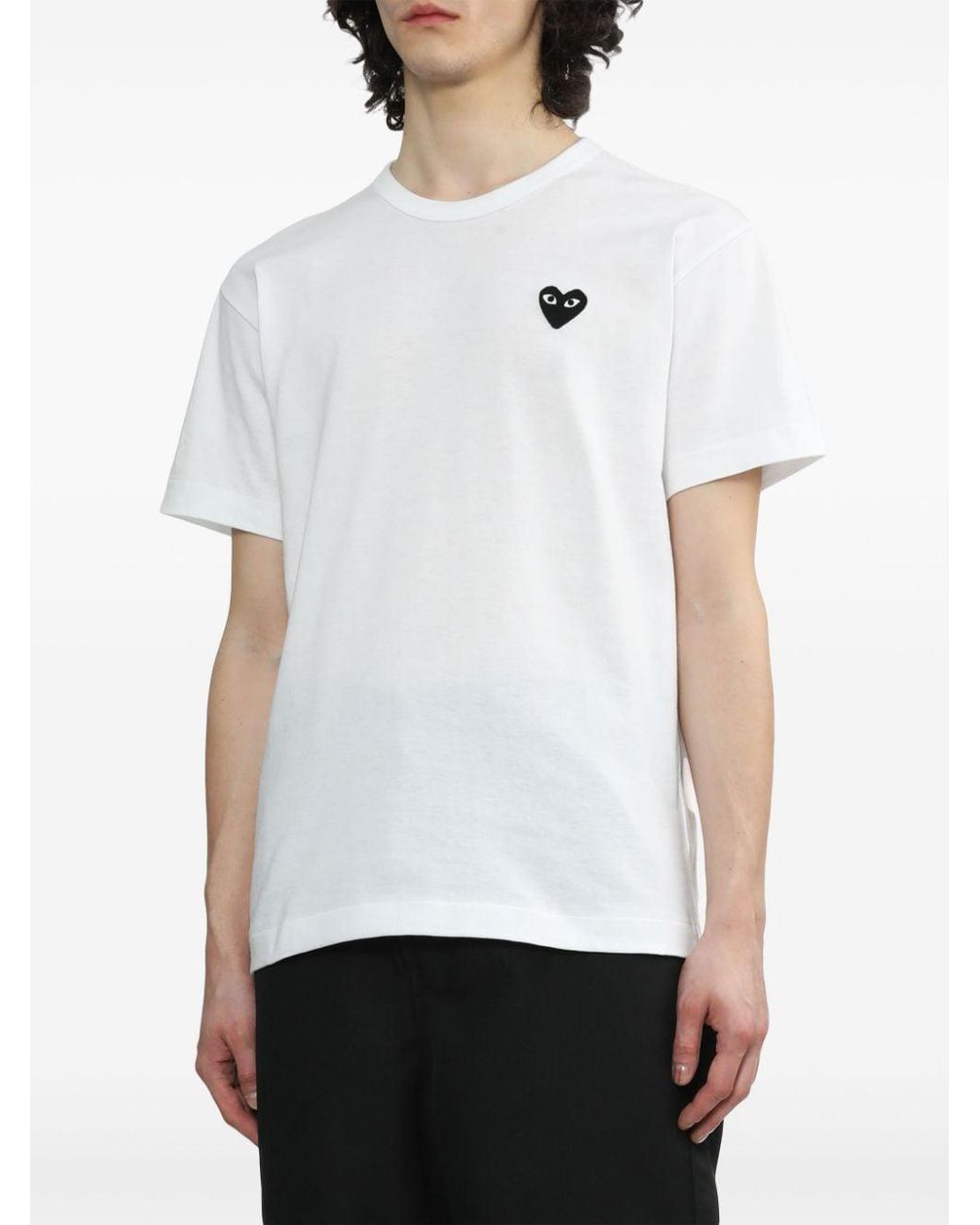 Comme des Garçons White Heart Cotton T Shirt