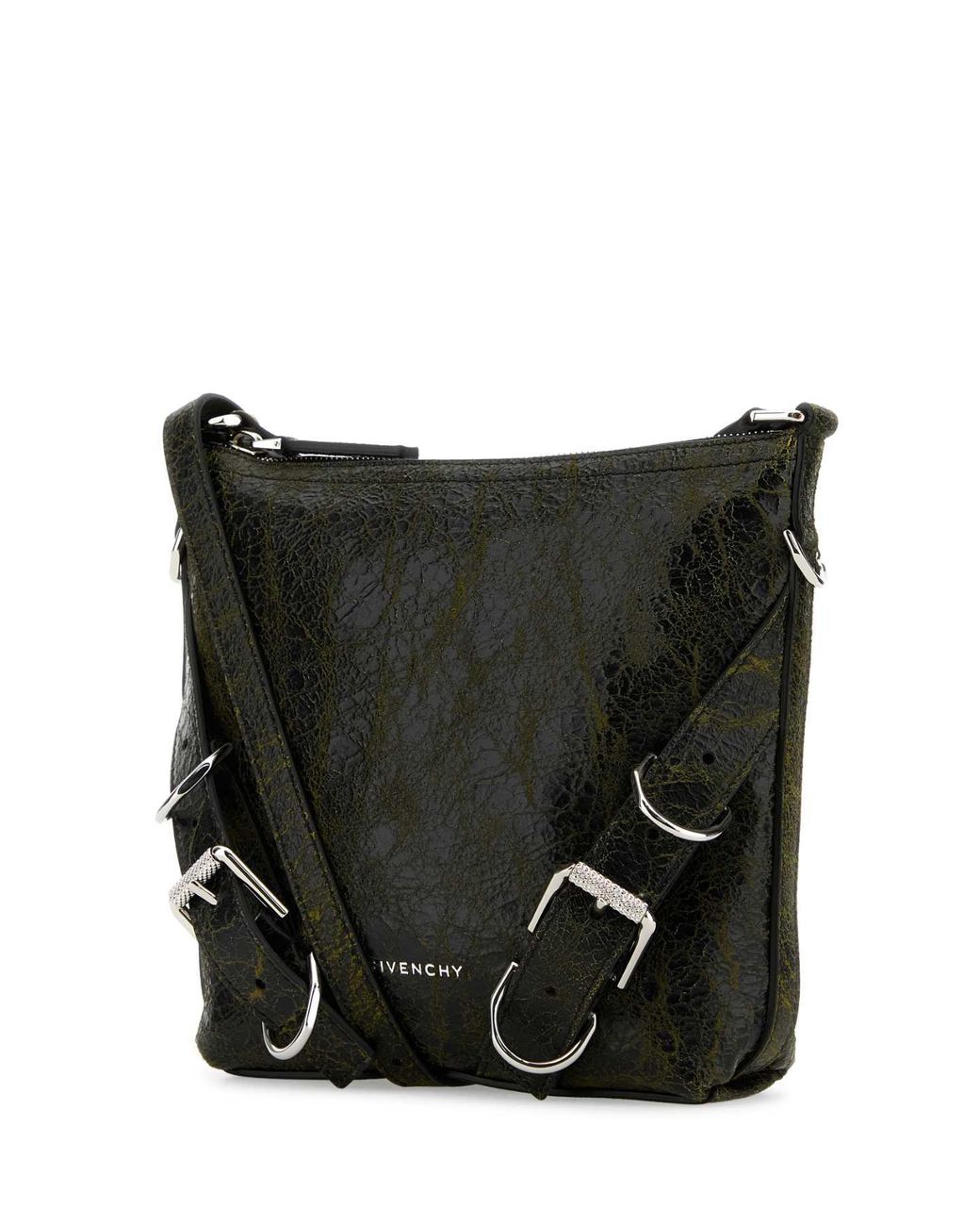 Givenchy Black Two-Tone Leather Voyou Crossbody Bag for men