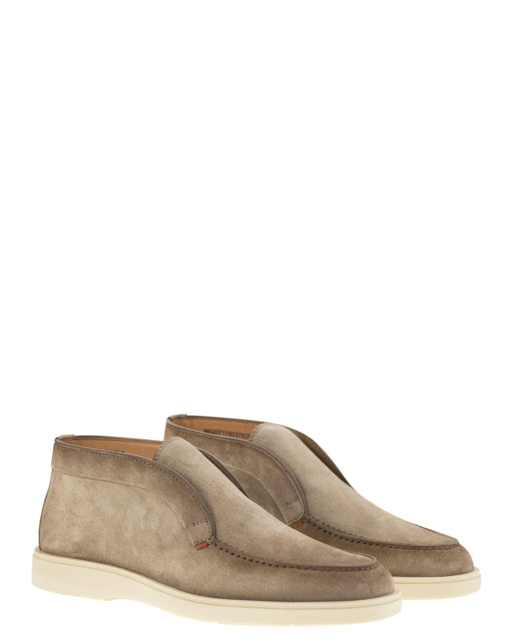 Santoni Brown Suede Desert Boot for men