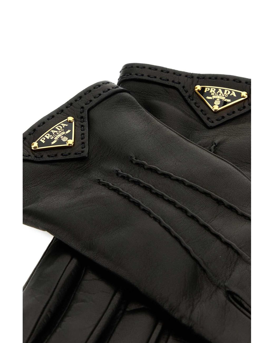 Prada Black Nappa Leather Gloves