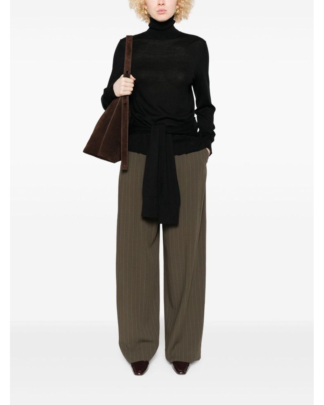 Totême Black Wool And Silk Blend Sweater