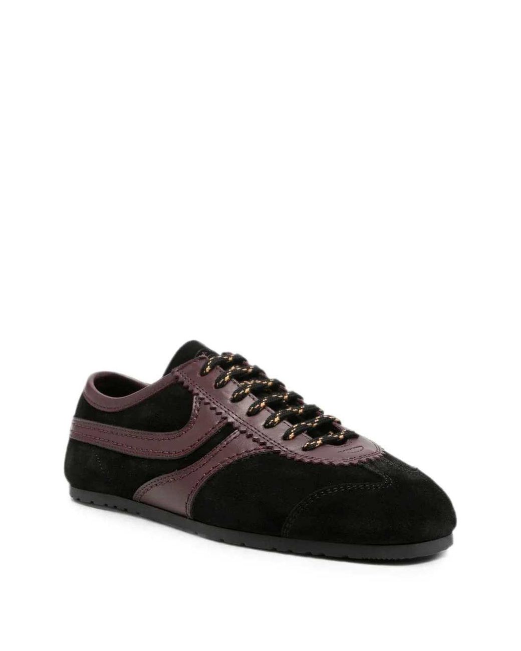 Dries Van Noten Black Panelled Leather Sneakers