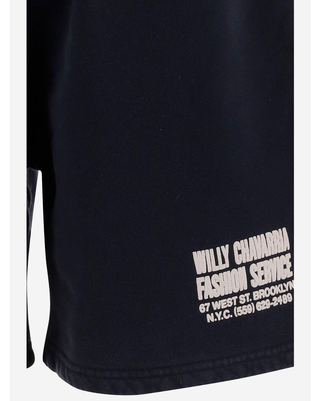 Willy Chavarria Blue Cotton Shorts With Logo for men