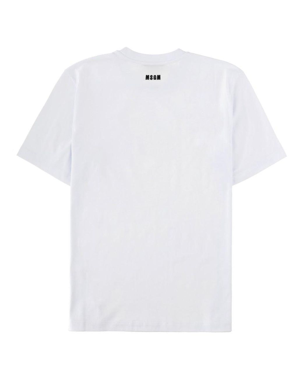 MSGM White T-Shirt With Logo