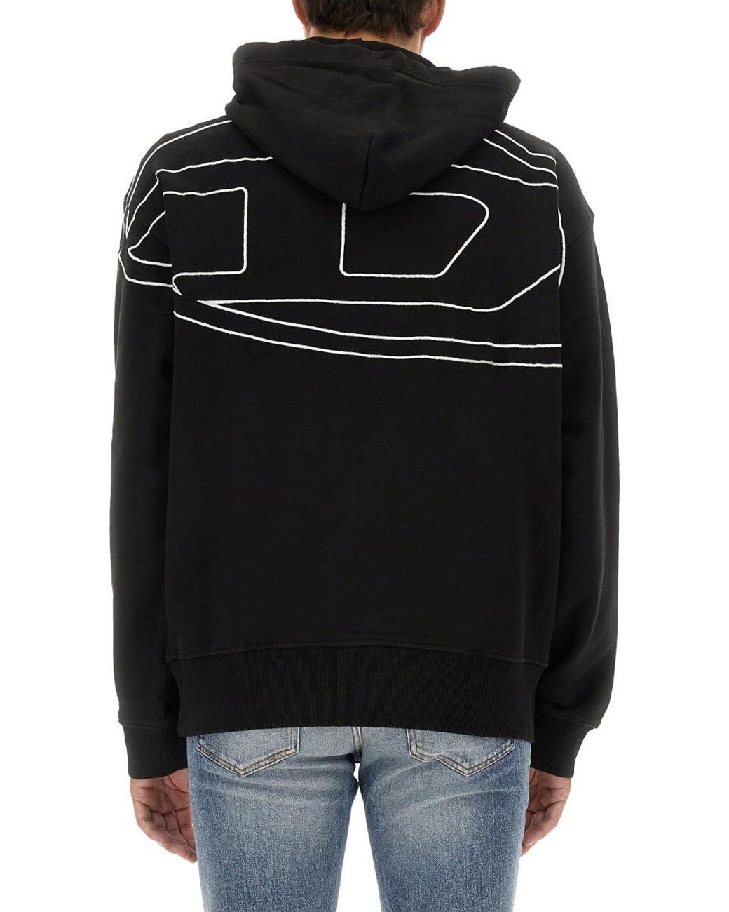 DIESEL Black S-Macs Cotton Sweatshirt for men