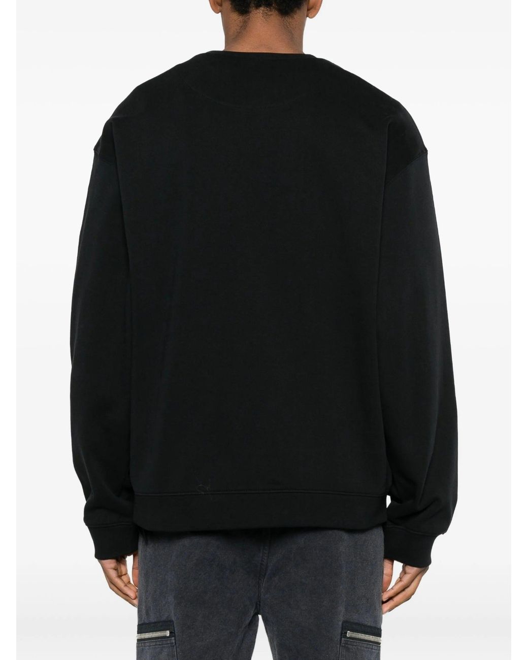 Oamc Peacemaker Black Loose Fit Crewneck Smile Print