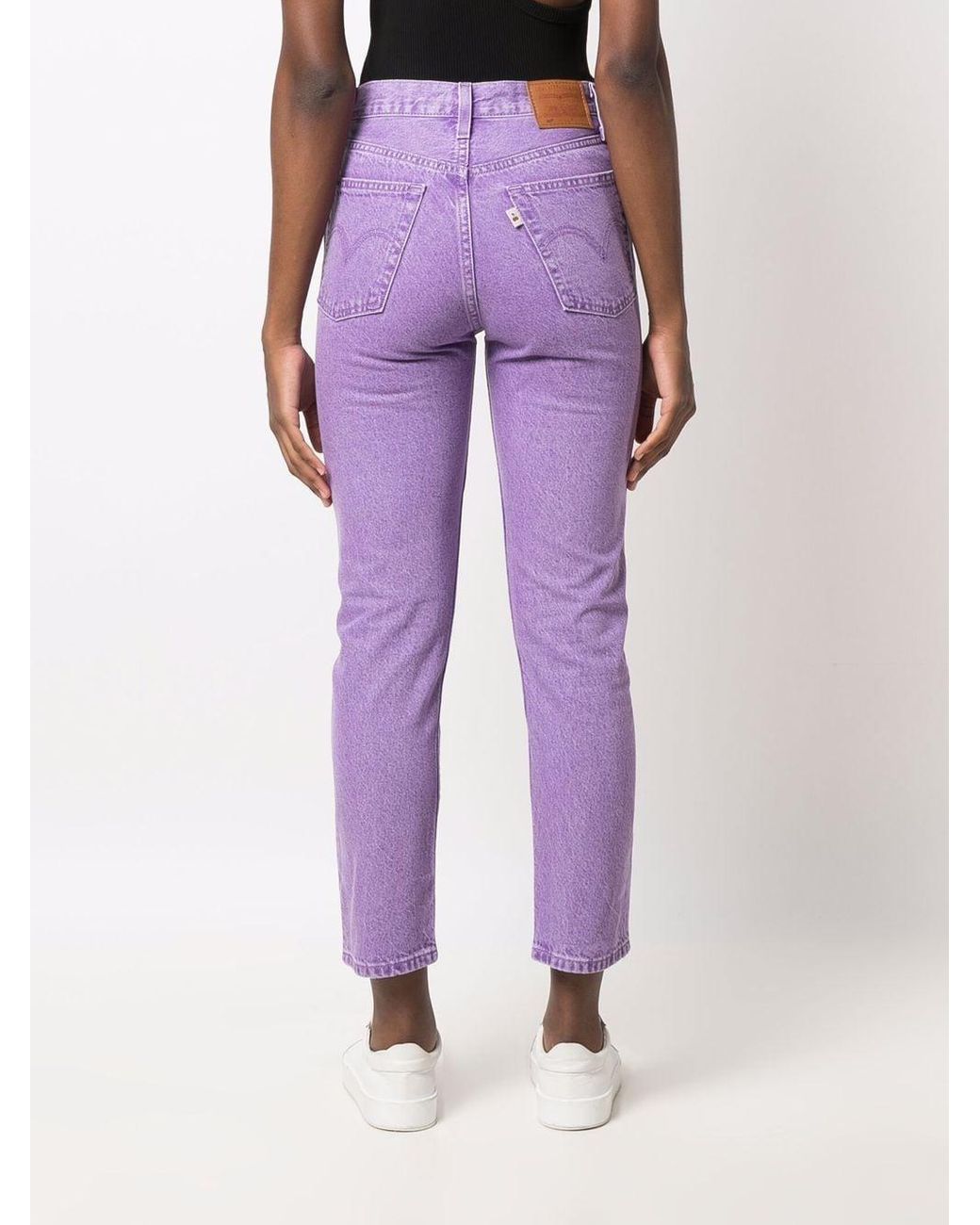 Levi s 501 Crop in Purple Lyst UK
