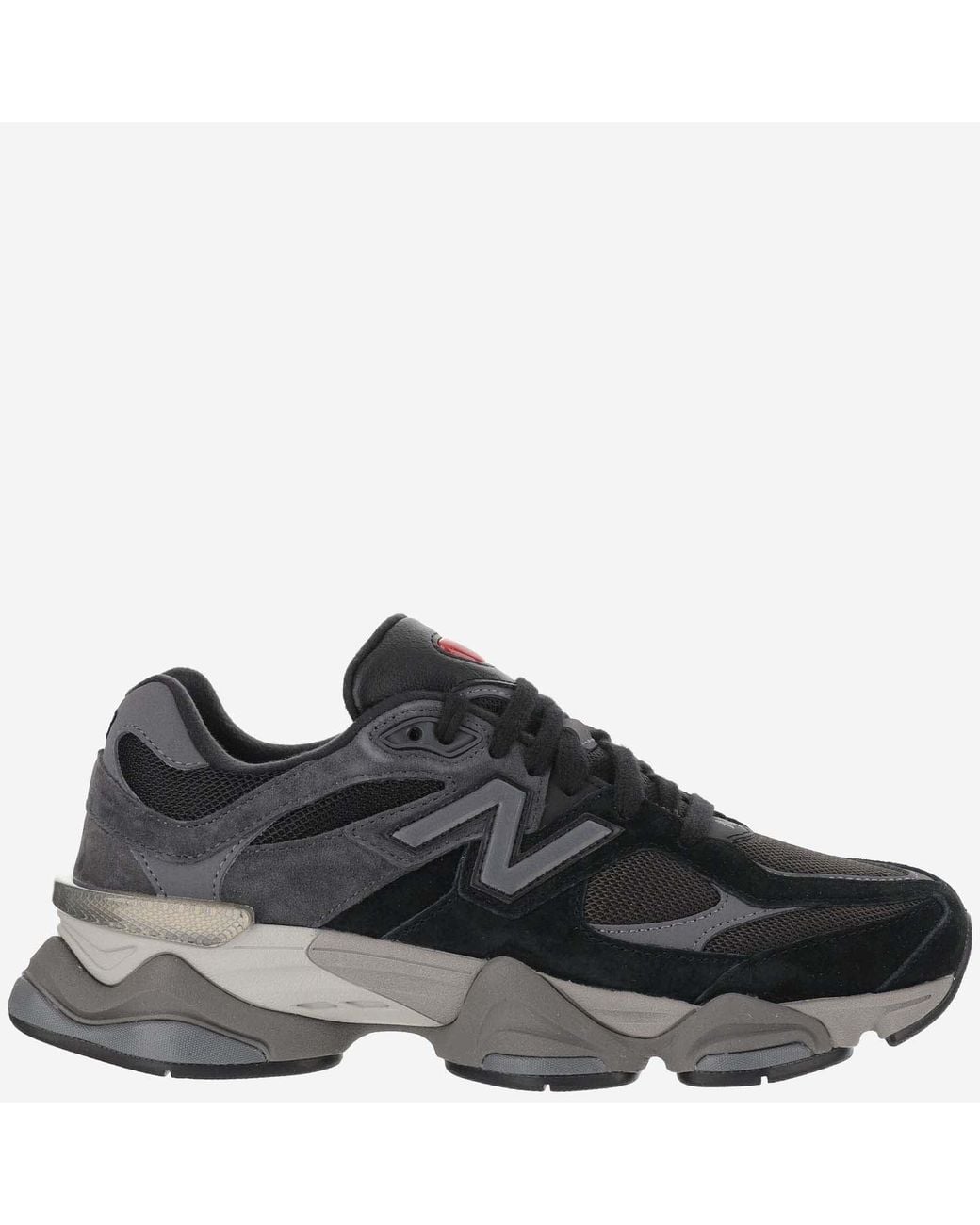 New Balance Black Sneakers 9060-Pigskin Pigskin/Mesh Trainers