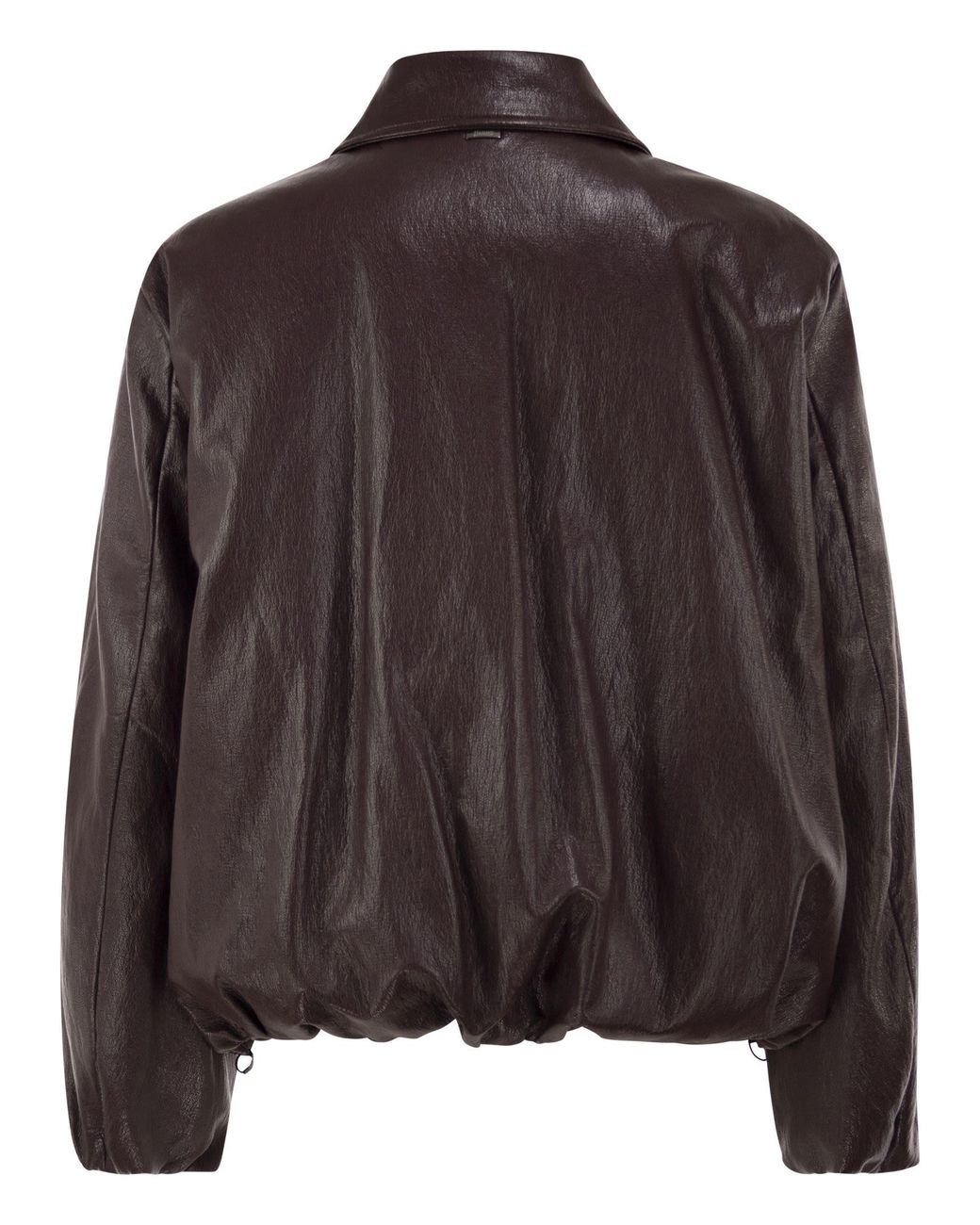 Herno Black Faux Leather-Effect Padded Bomber Jacket