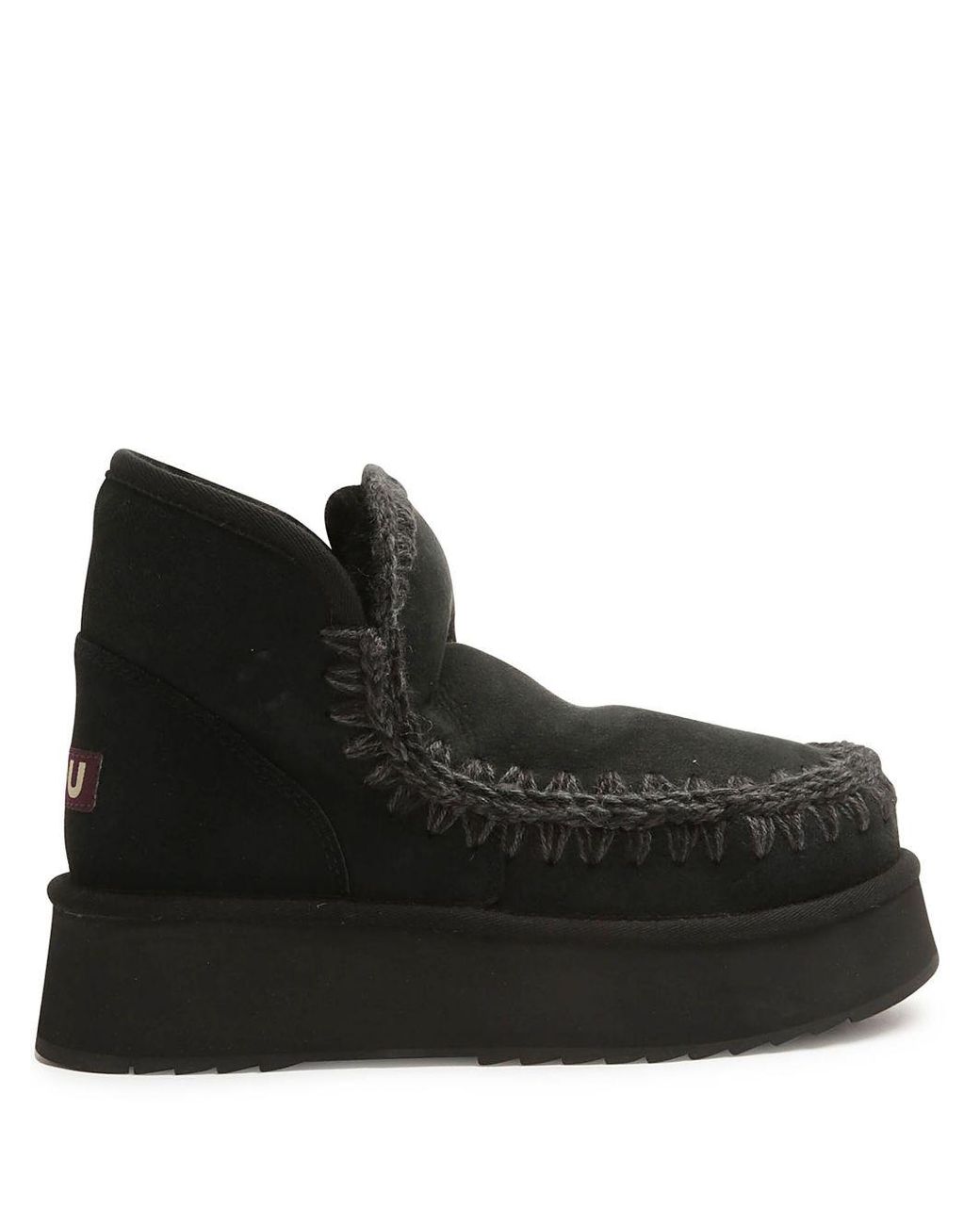 Mou Black Mini Eskimo Platform Boots