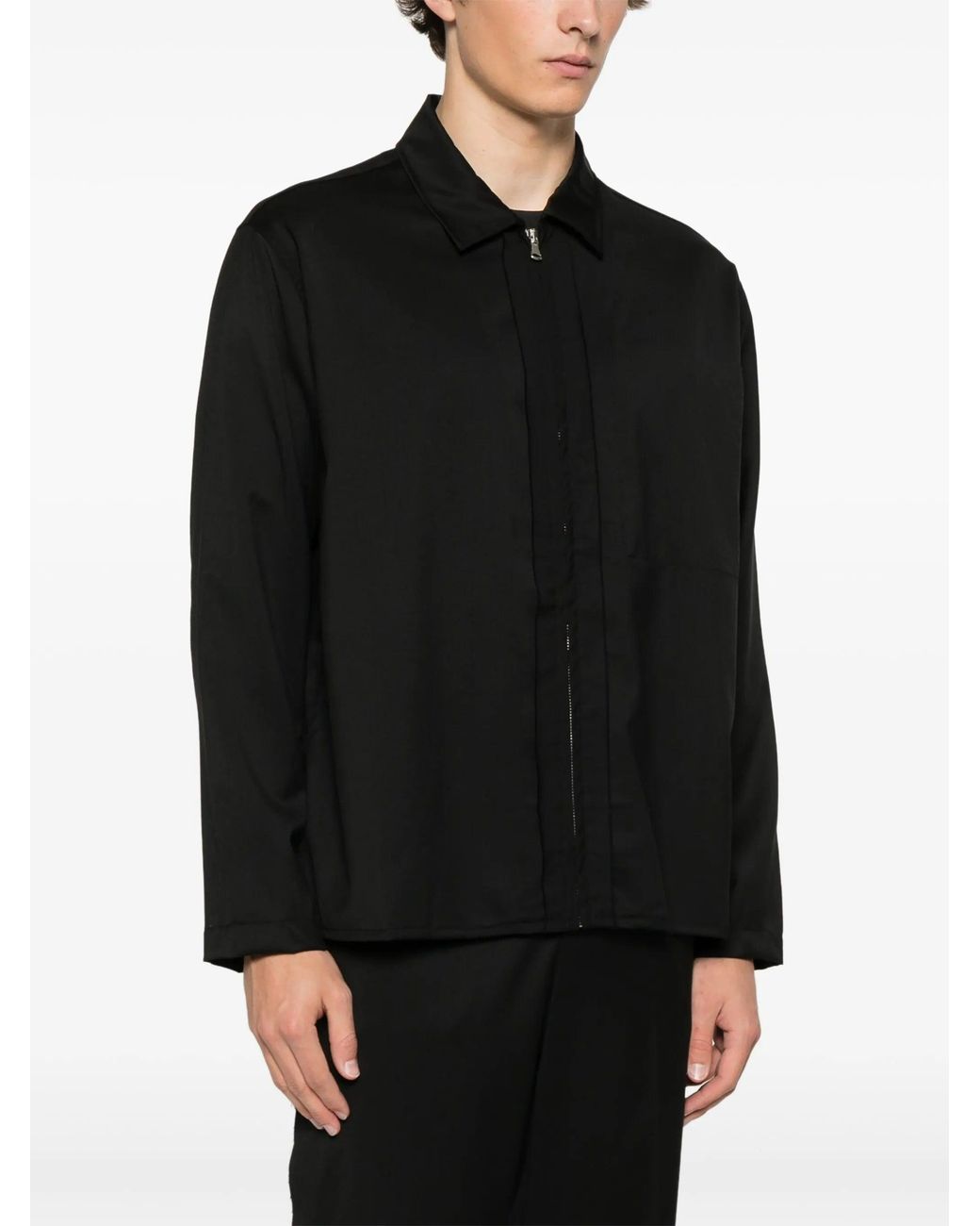 Paura Shin Overshirt mit Reißverschluss in Black für Herren