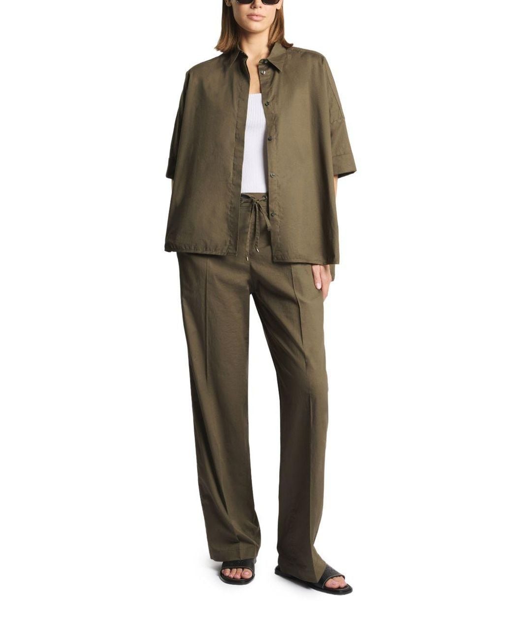 Fay Green Cotton Trousers