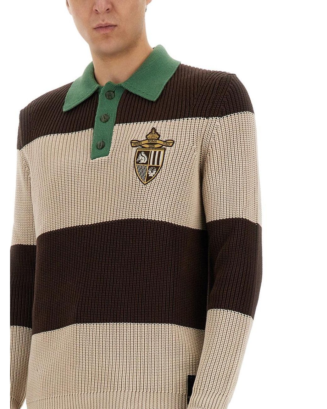 Fendi Black Jersey Polo