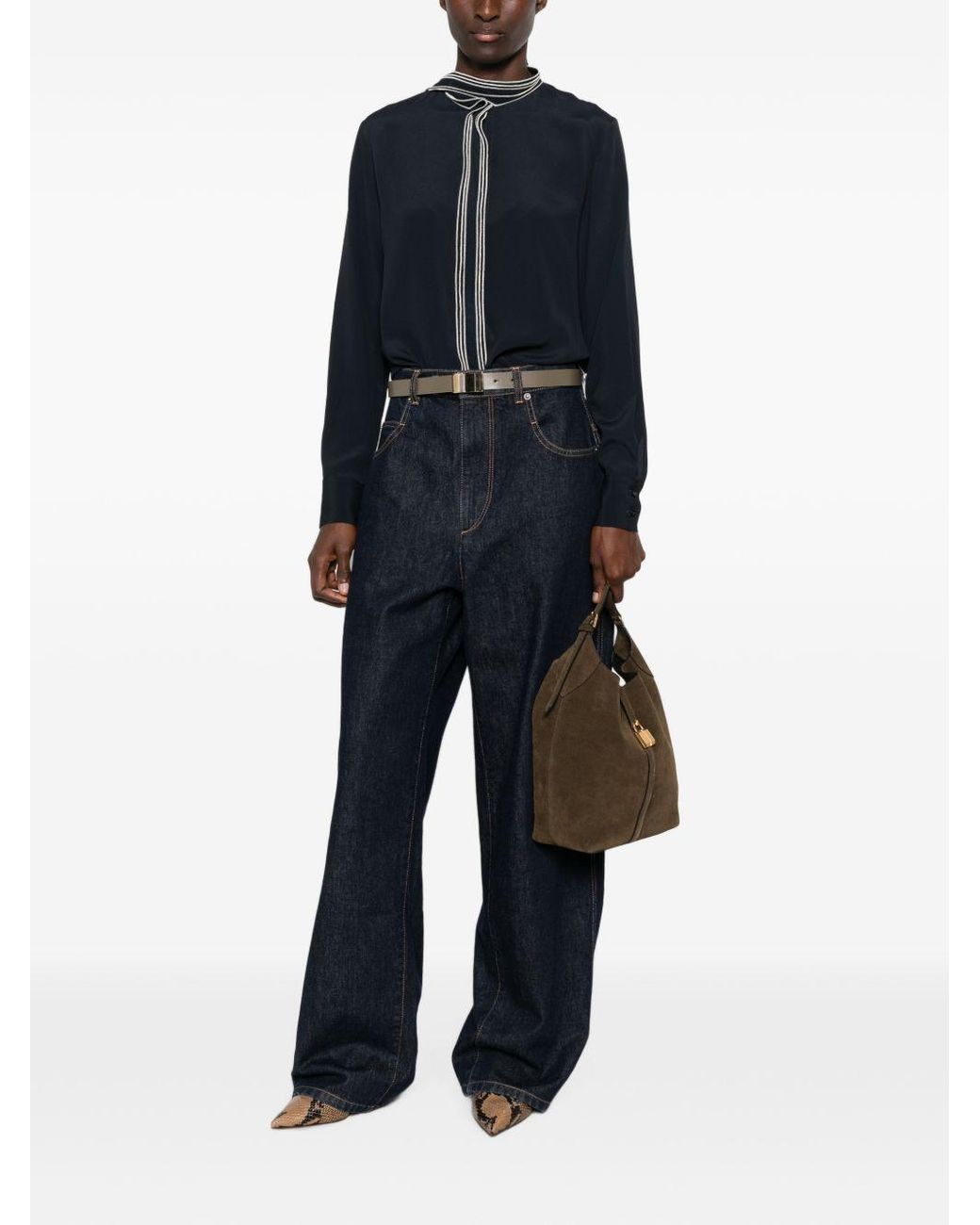 Fabiana Filippi Blue Silk Blend Shirt