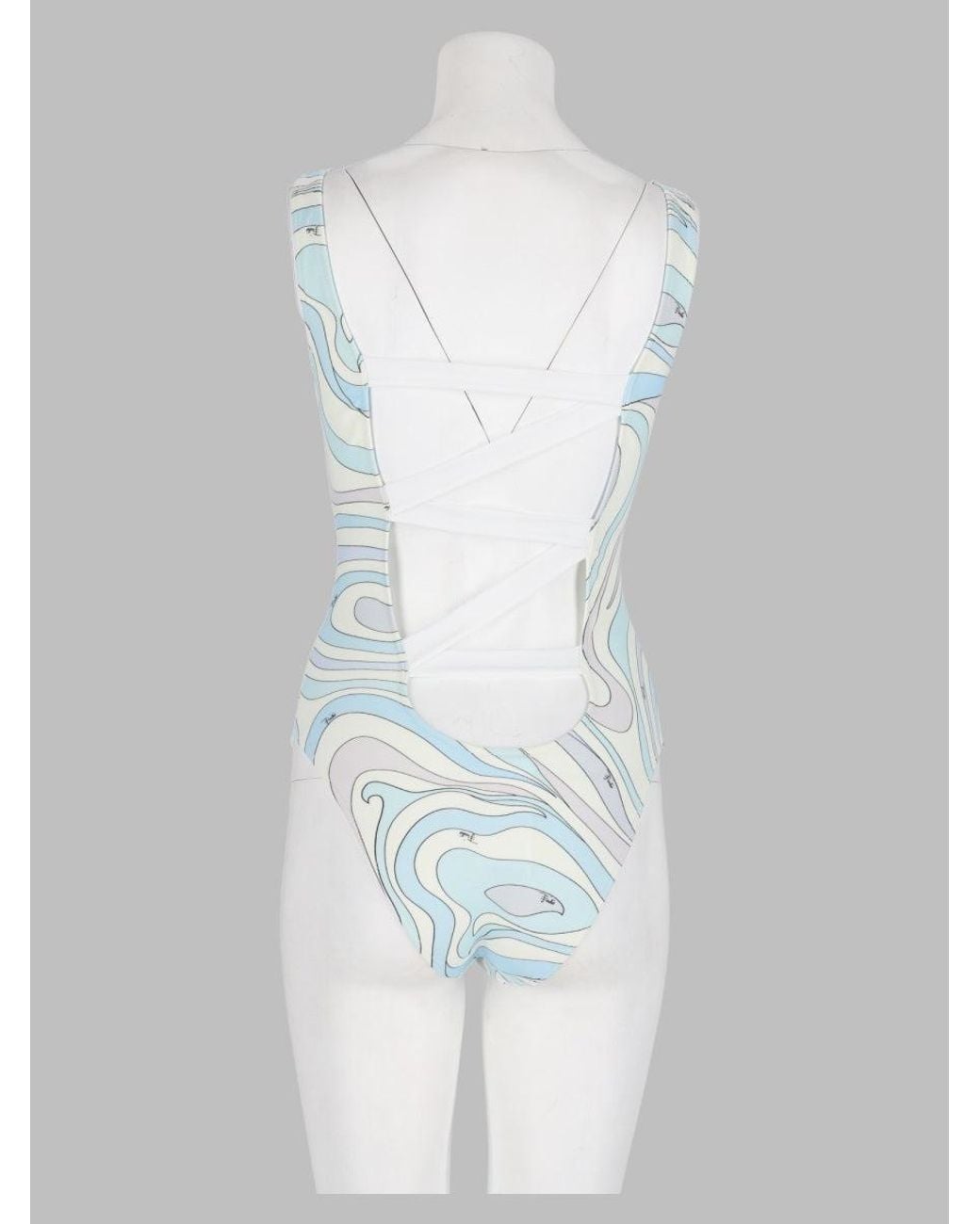 Emilio Pucci Blue Stretch Swimwear One-Piece