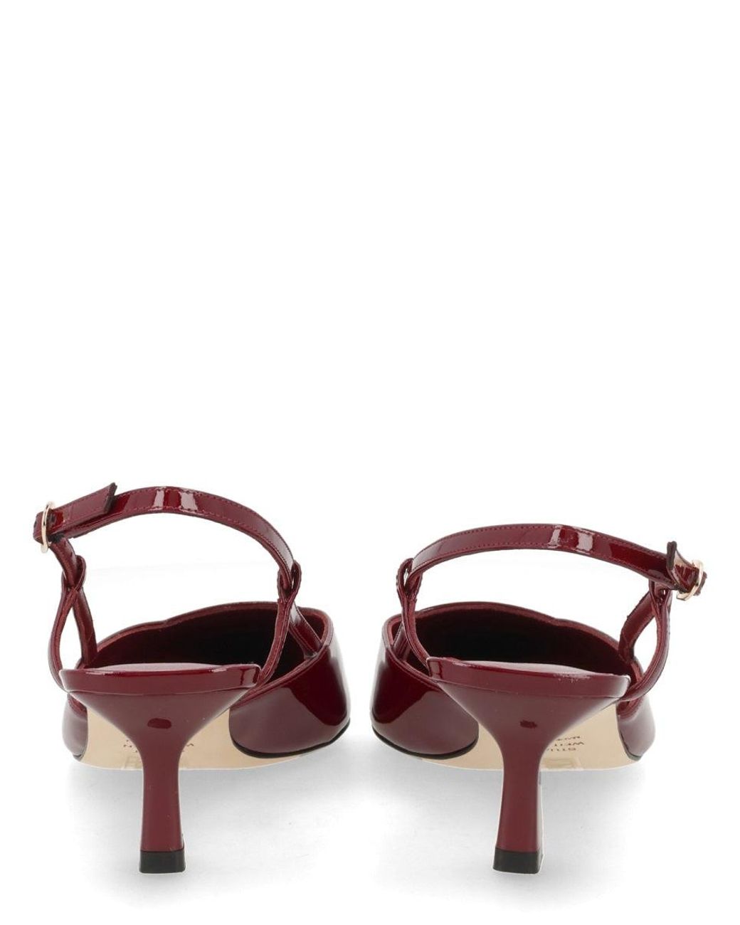 Stuart Weitzman Red Bordeaux Pu Coated Calf Lthr Cow Lthr Flats