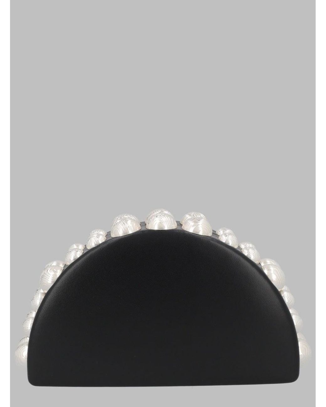 Cult Gaia Black Embellished Half-Moon Clutch