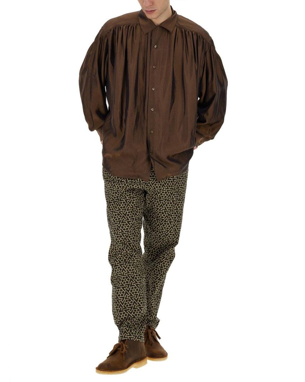 A.I.E. Brown Oversize Shirt for men