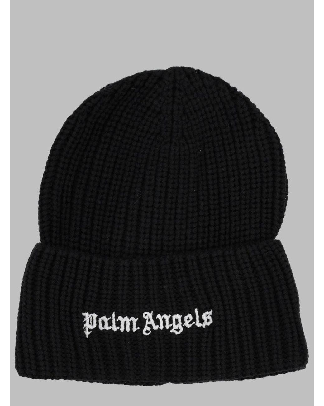 Palm Angels Black Mini Wool Hat For Boys