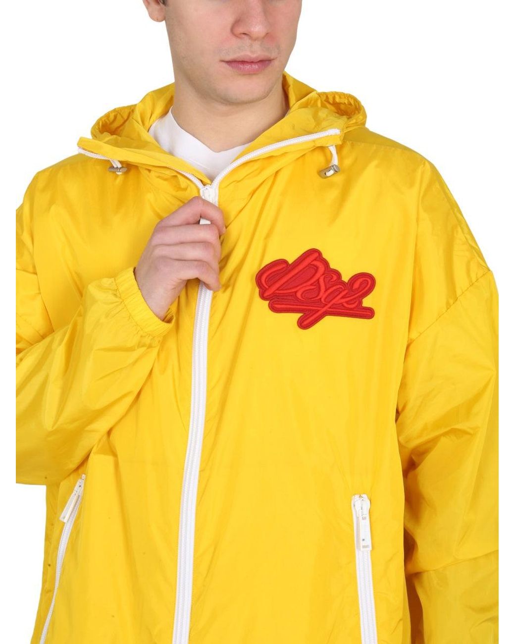 DSquared² Yellow Logo Patch Jacket for men