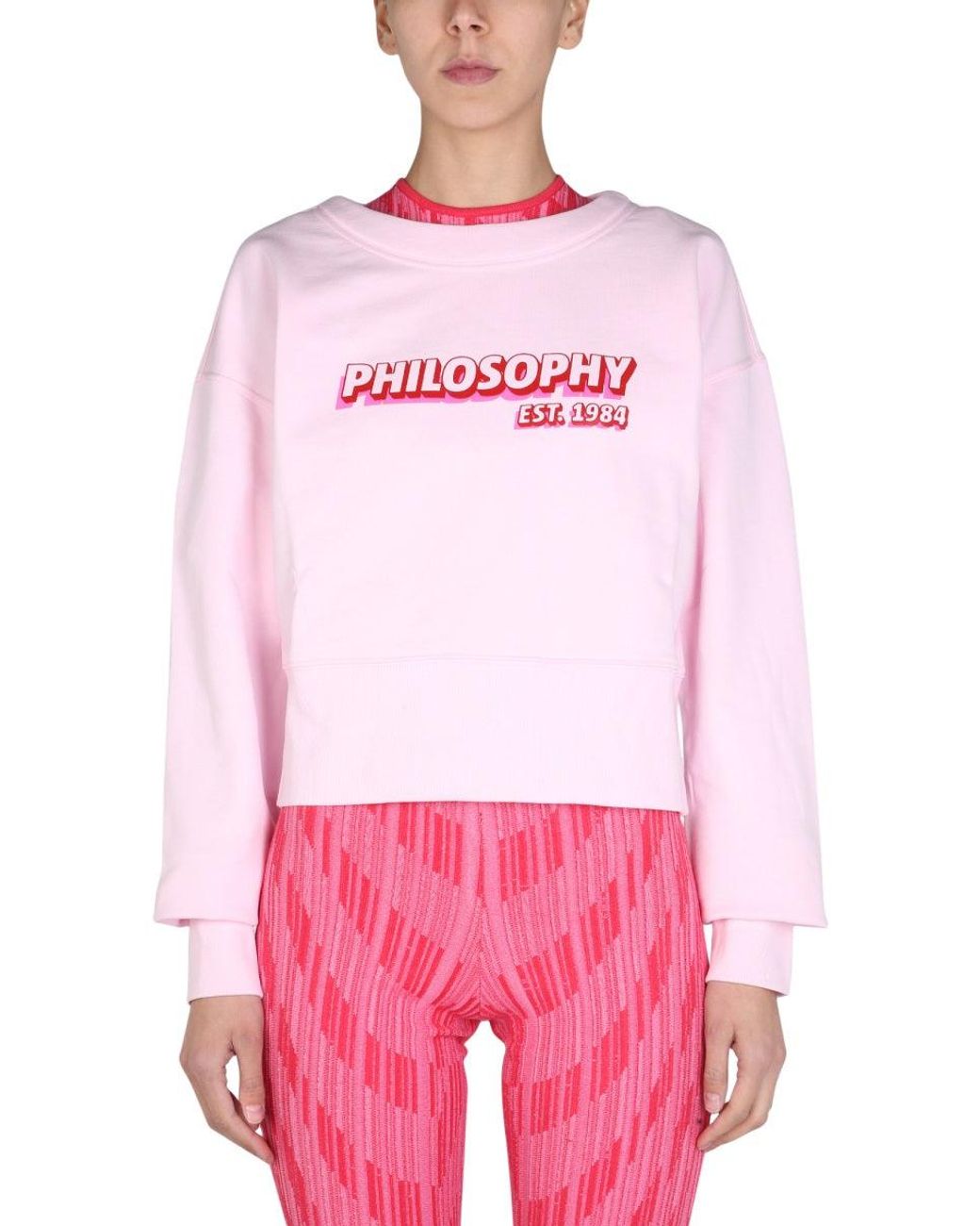 Philosophy Di Lorenzo Serafini Pink Boat Neck Sweatshirt