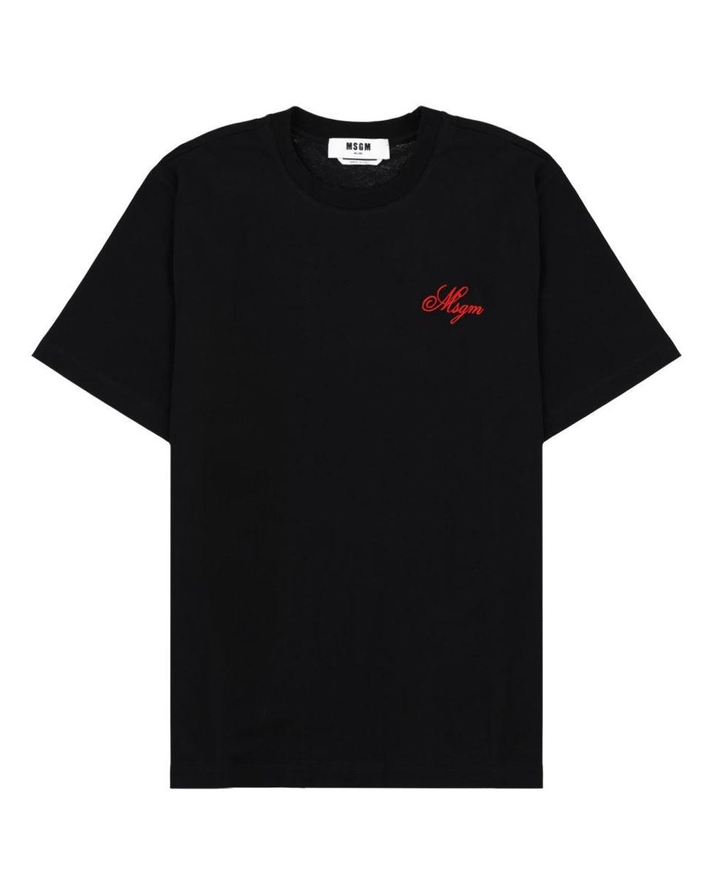 MSGM Black T Shirt Con Logo