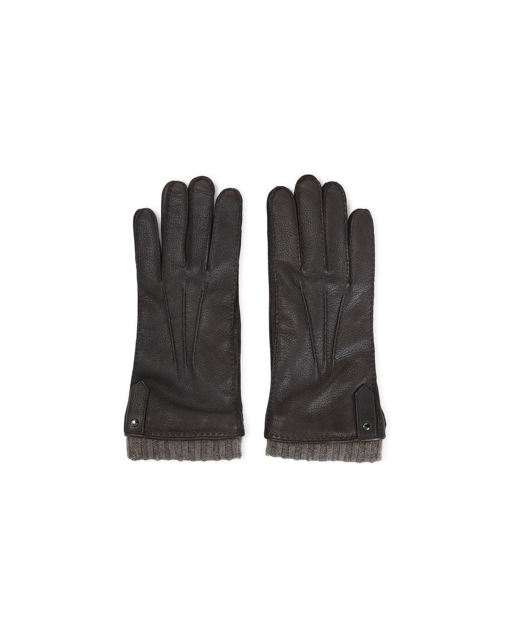 Canali Black Gloves