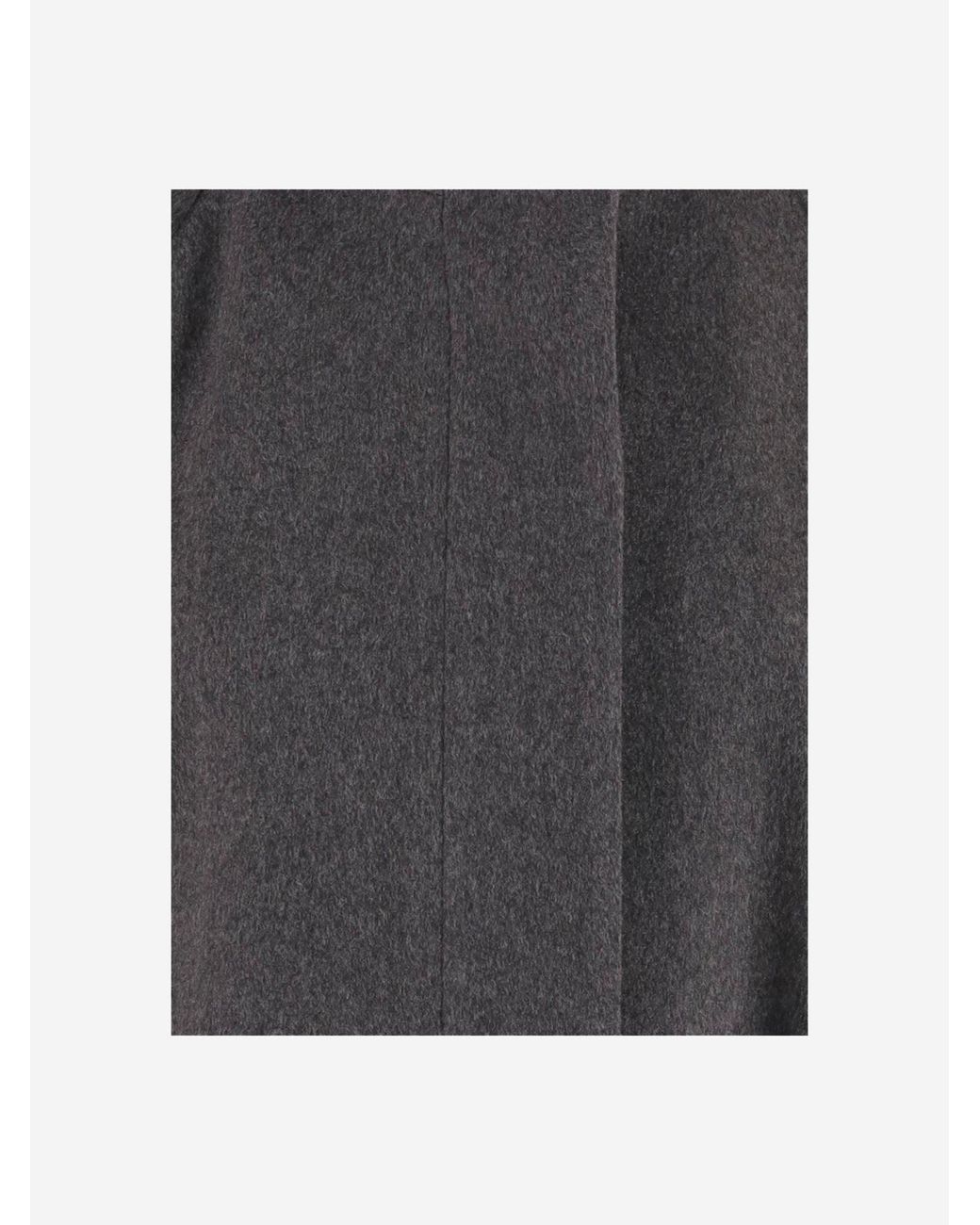 Tagliatore Gray Dark Wool Cape With High Collar