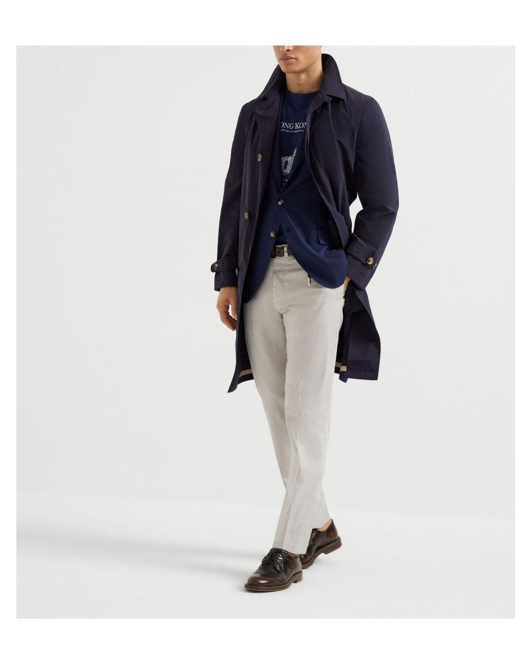 Brunello Cucinelli White Cotton Trousers for men