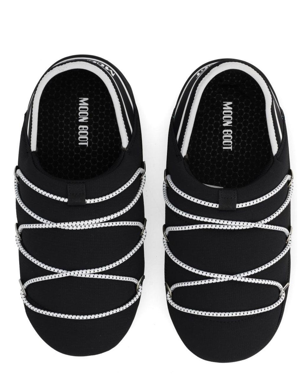 Moon Boot Black Logo Slippers
