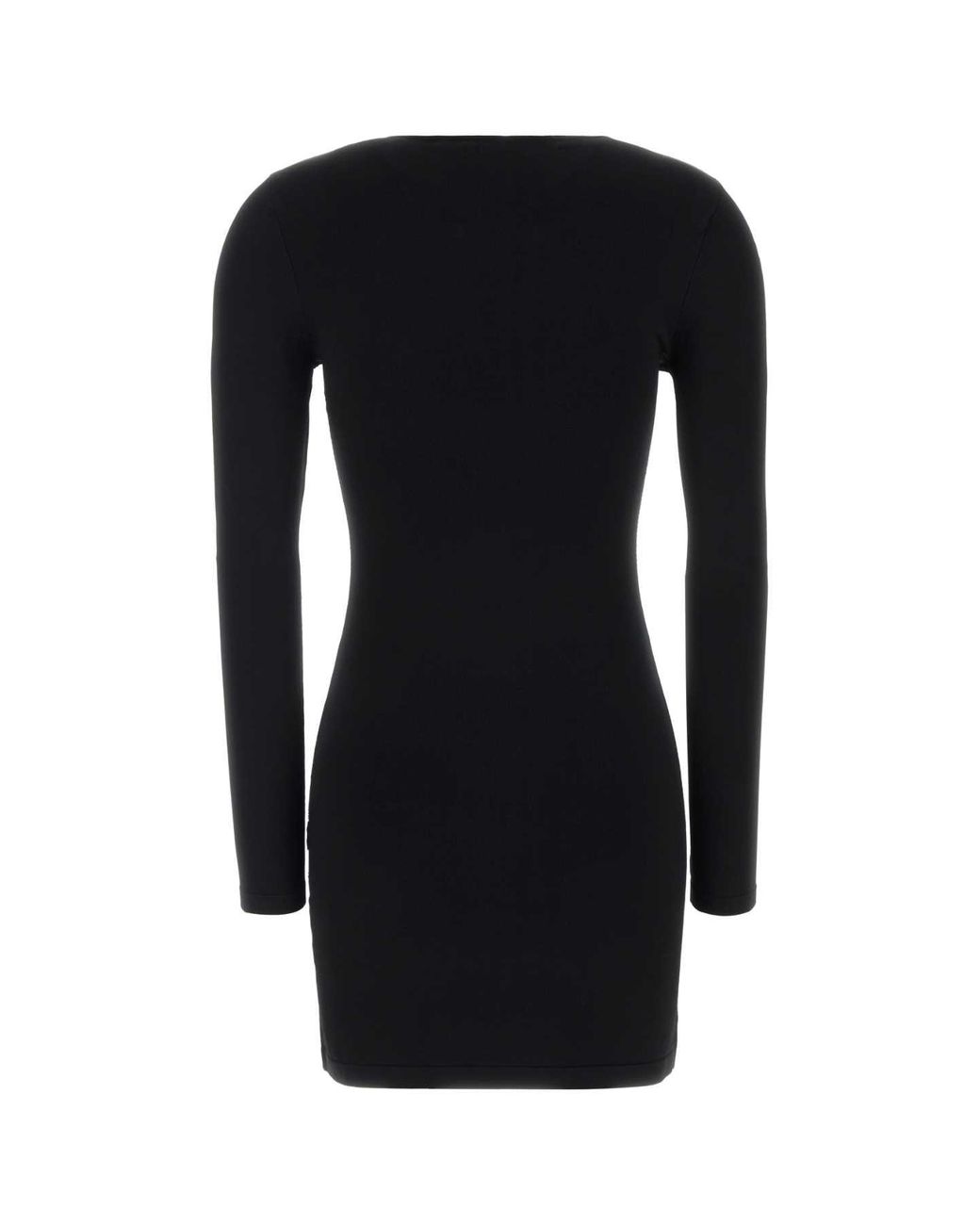 Alexander Wang Black Ls V-Neck Mini Dress With Crystal Necklace
