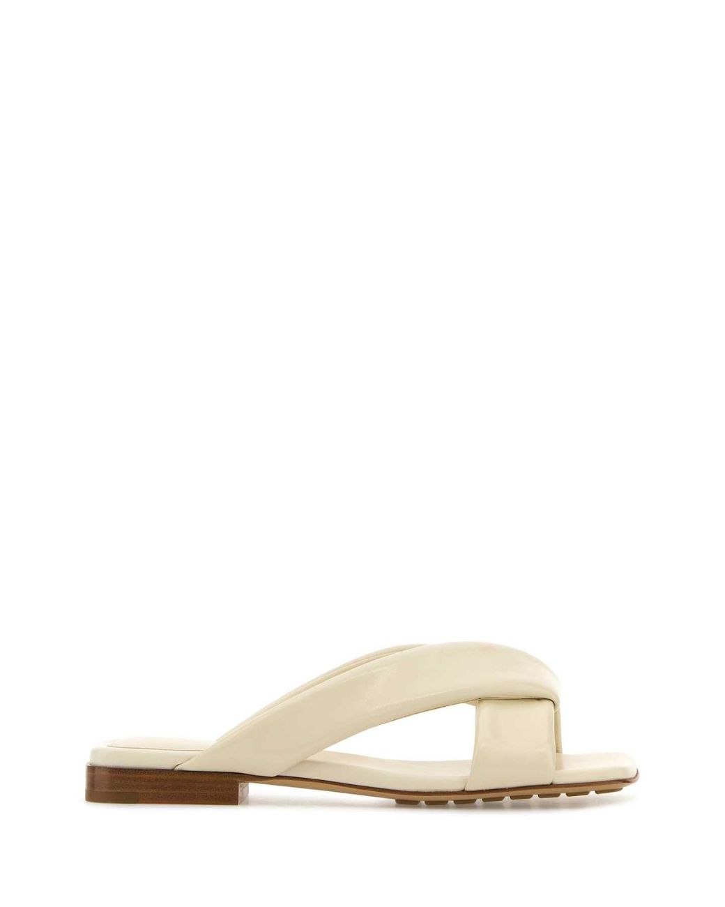 Bottega Veneta Multicolor Ivory Leather Riva Slippers