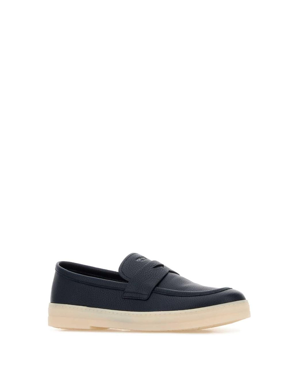 Prada Blue Leather Loafers