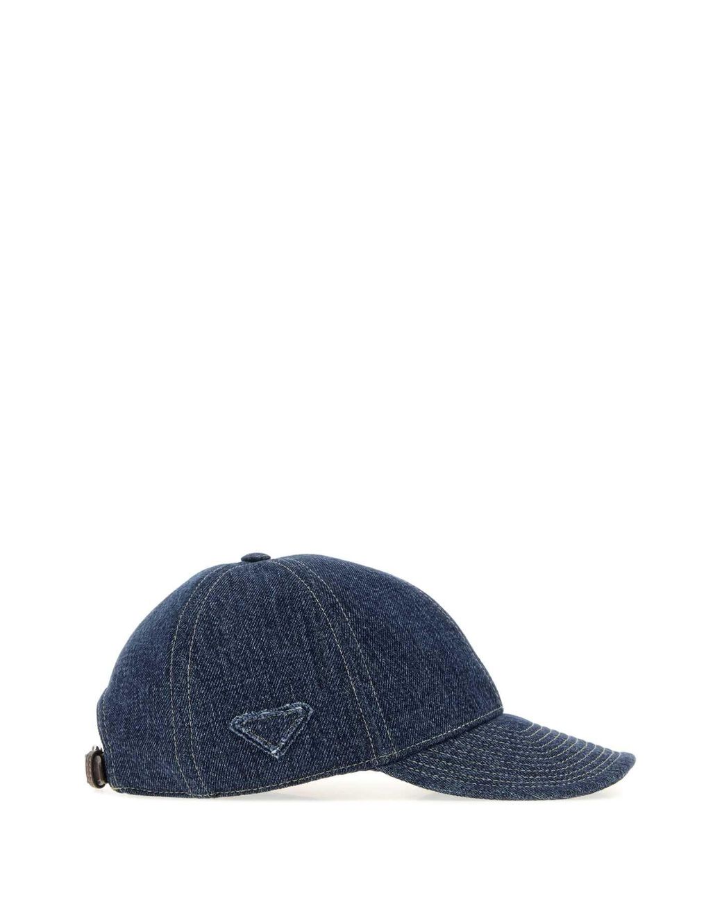Prada Blue Denim Solid Baseball Hat for men