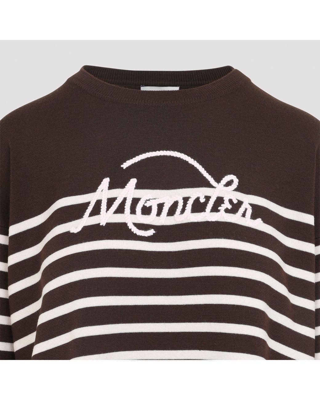 Moncler Black Strickpullover mit gestreiftem Logo