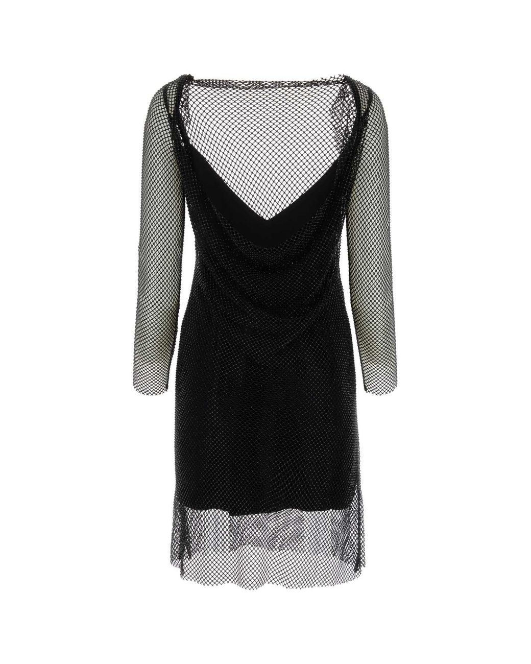 Max Mara Black Embellished Mesh Vezzo Mini Dress