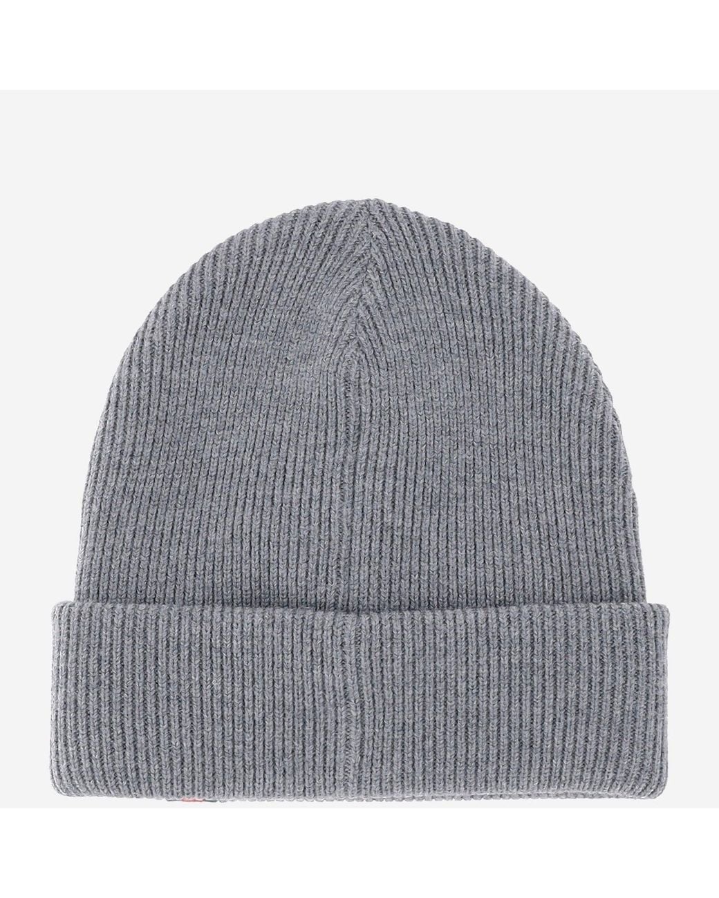 Gucci Gray Wool Beanie With Webbed Ribbon