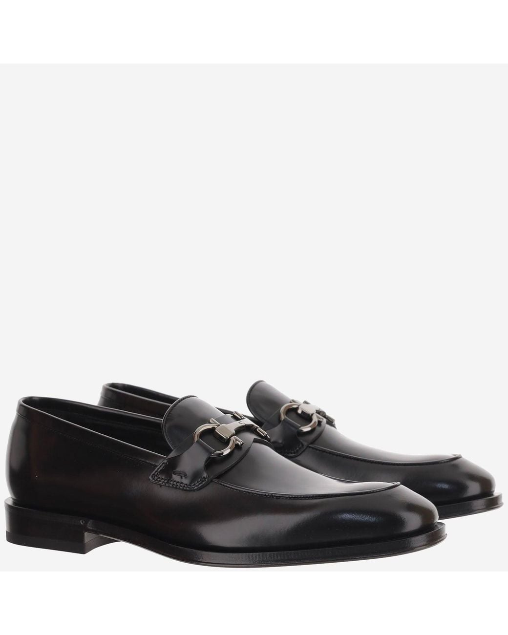 Ferragamo Black Leather Loafers
