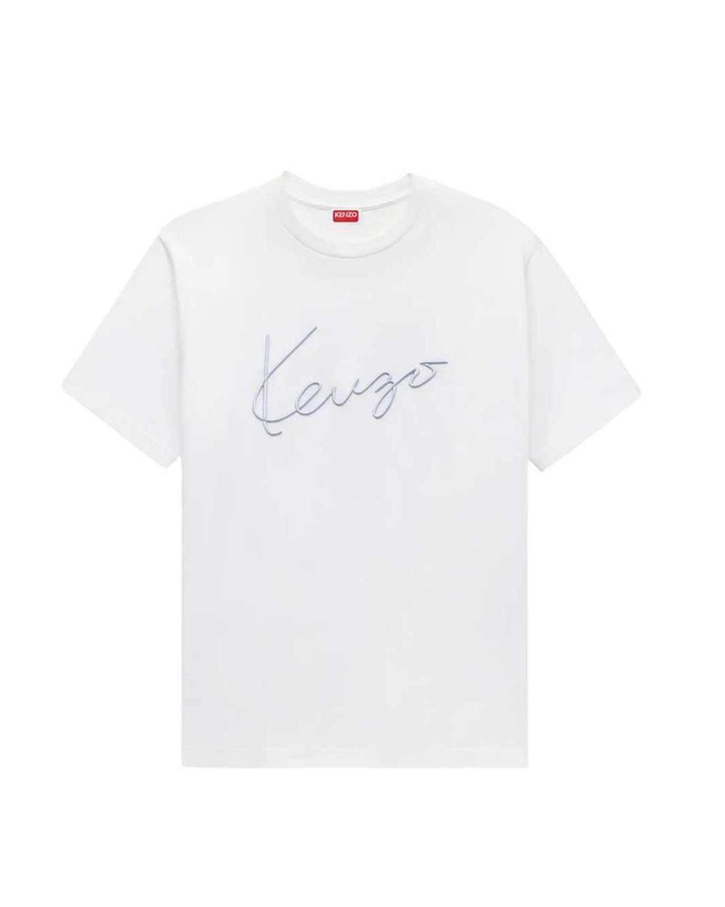 KENZO White Signature' Embroidered Cotton T Shirt