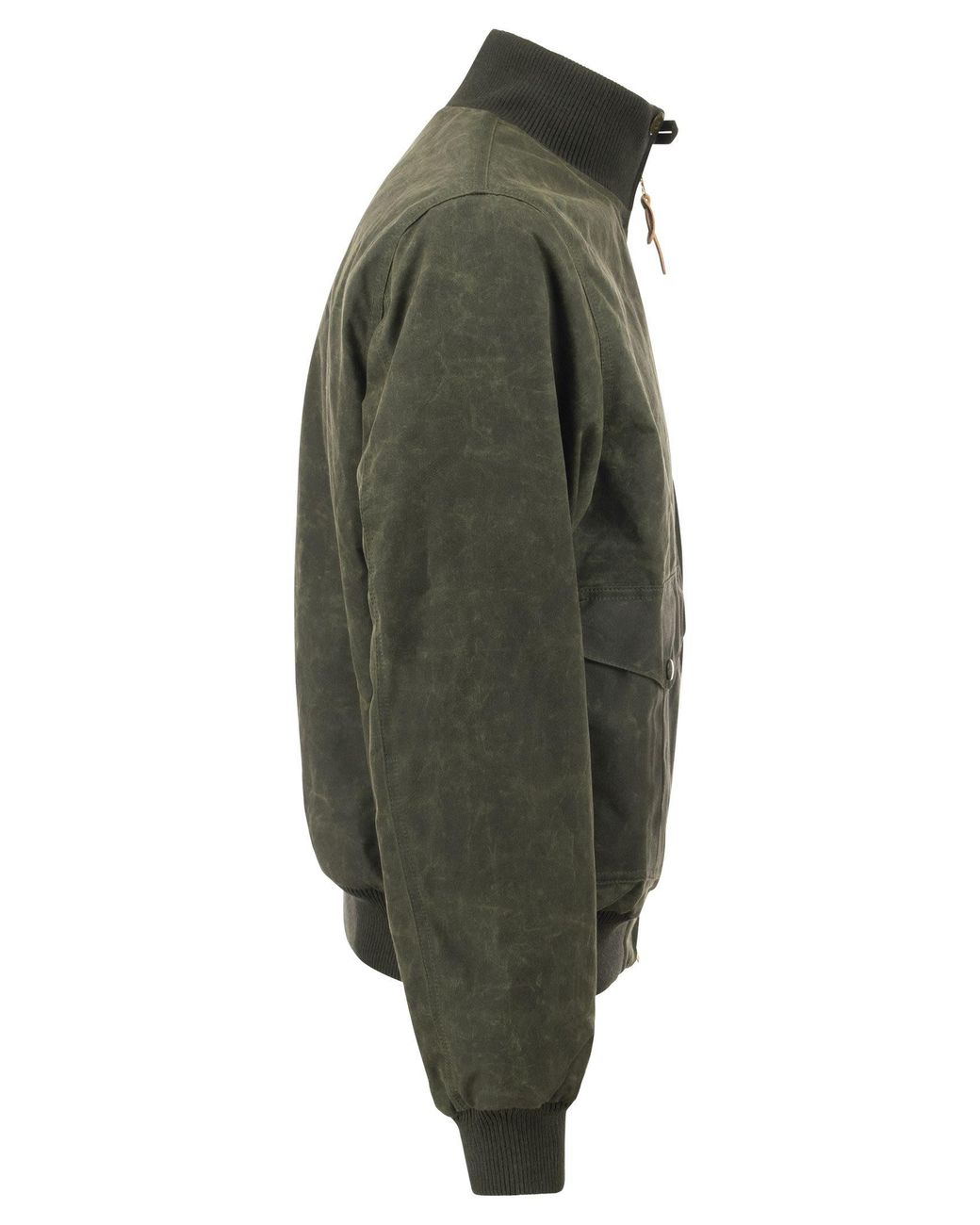 Manifattura Ceccarelli Green Water Repellent Cotton Bomber Jacket for men