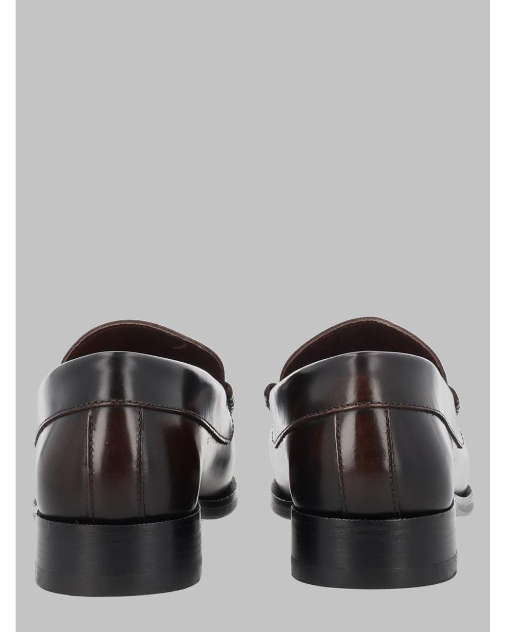 Alohas Gray Leather Penny Loafers