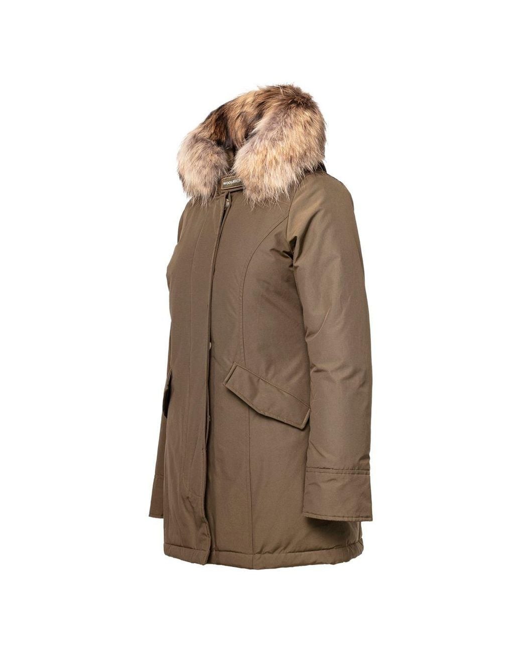 Woolrich Brown Arctic Raccoon Parka Coat