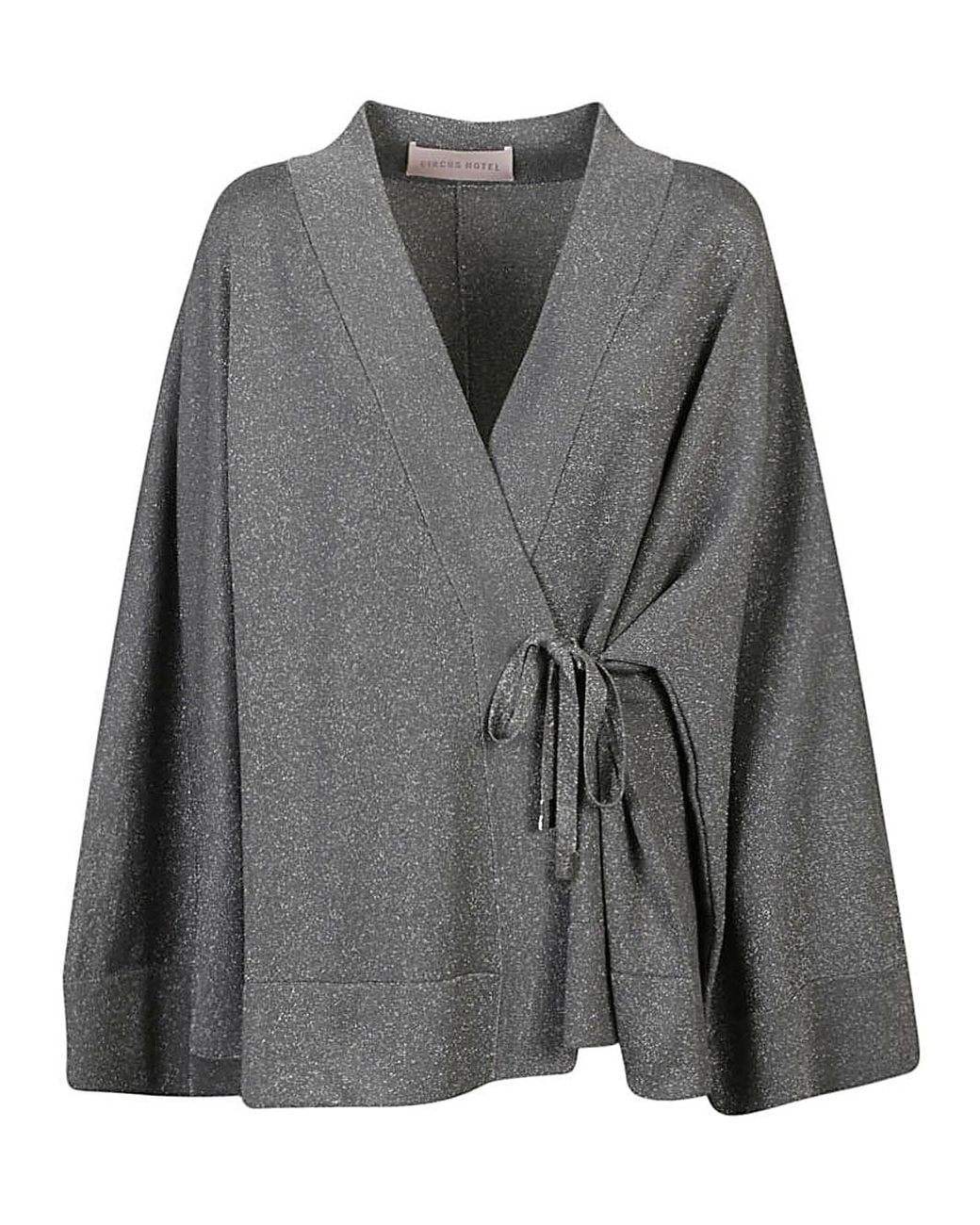Circus Hotel Gray Viscose Short Kimono