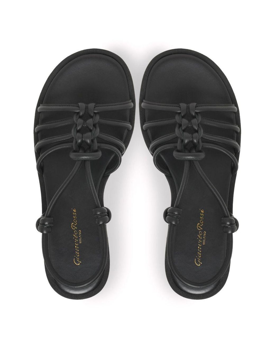 Gianvito Rossi Black Hebe Leather Sandals