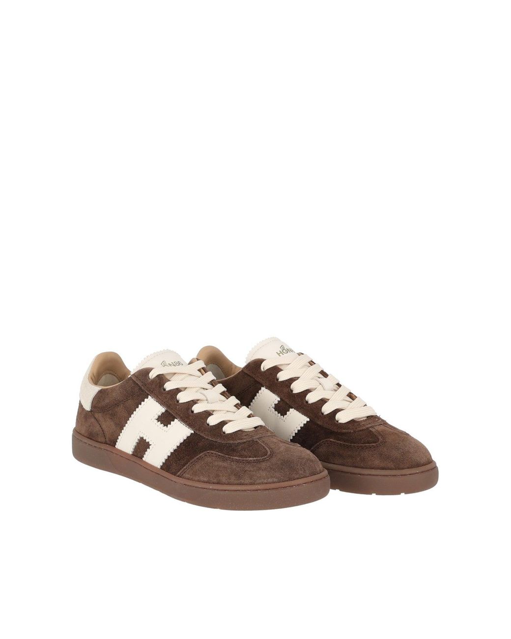 Hogan Brown Suede Cool Logo Low-Top Sneakers