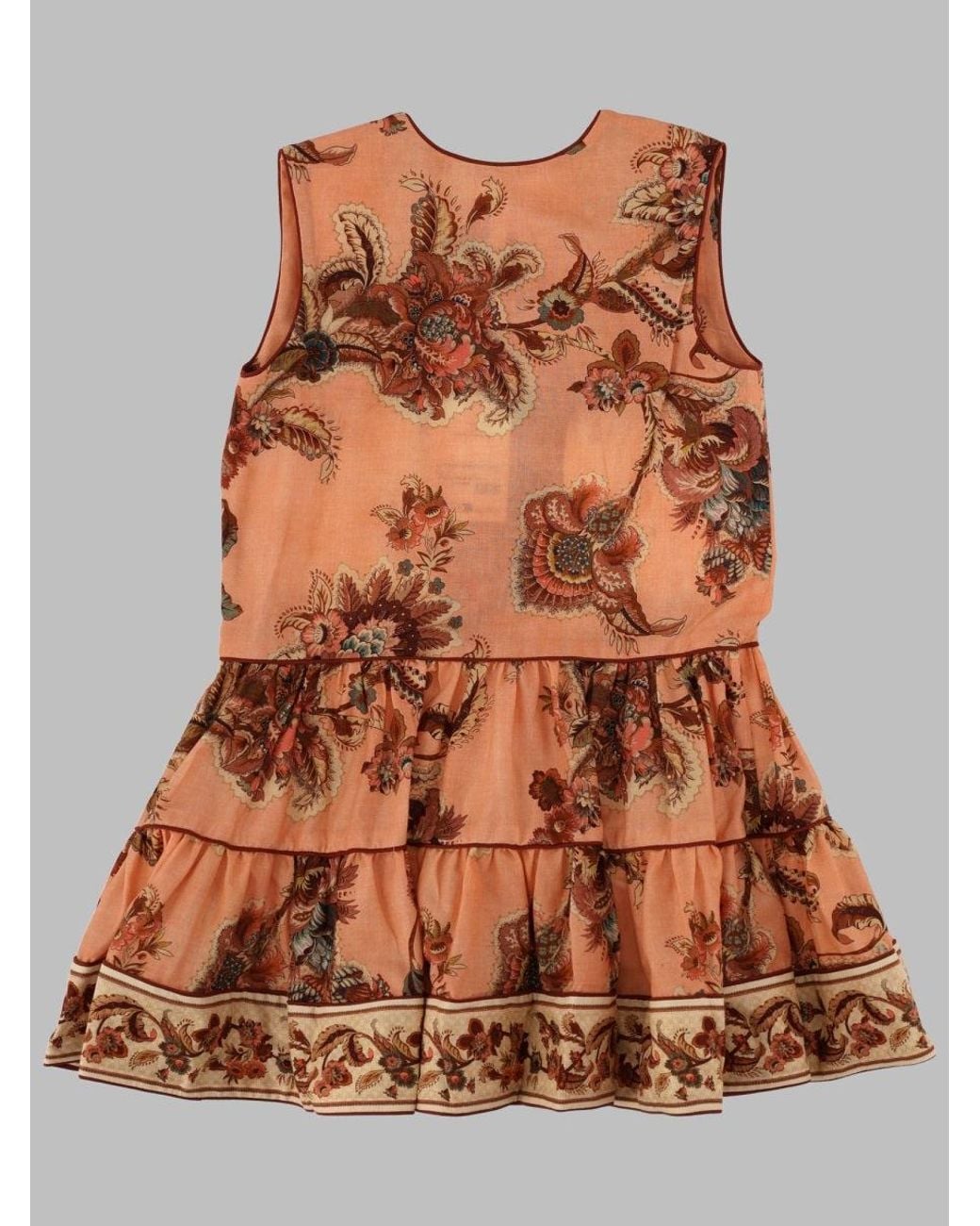 Zimmermann Brown Abito Con Orlo A Contrasto "Aster"