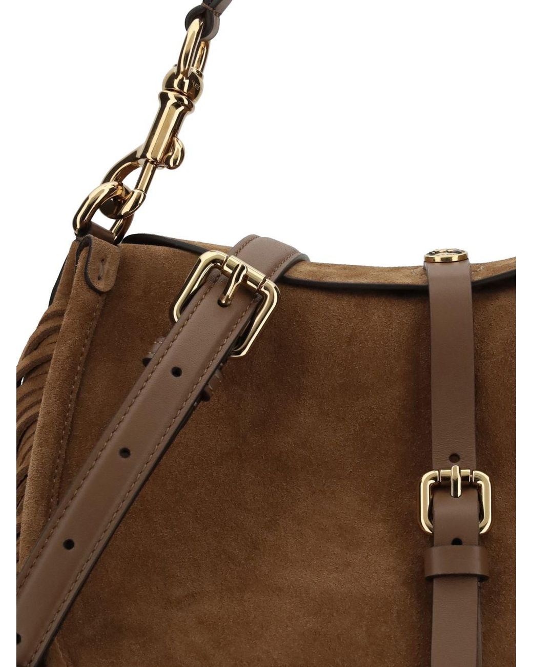 Etro Brown Crossbody Pony M Fringes 30X21X10 Cm