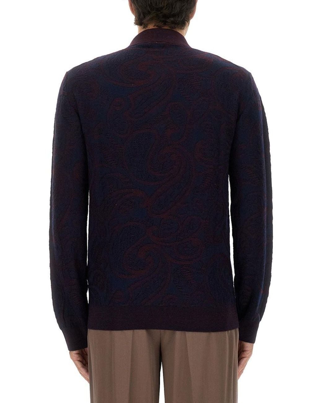 Etro Blue Long Sleeved Polo Shirt